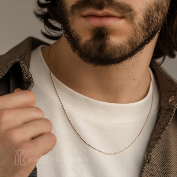 Цепь из красного золота 585, плетение «Снейк»